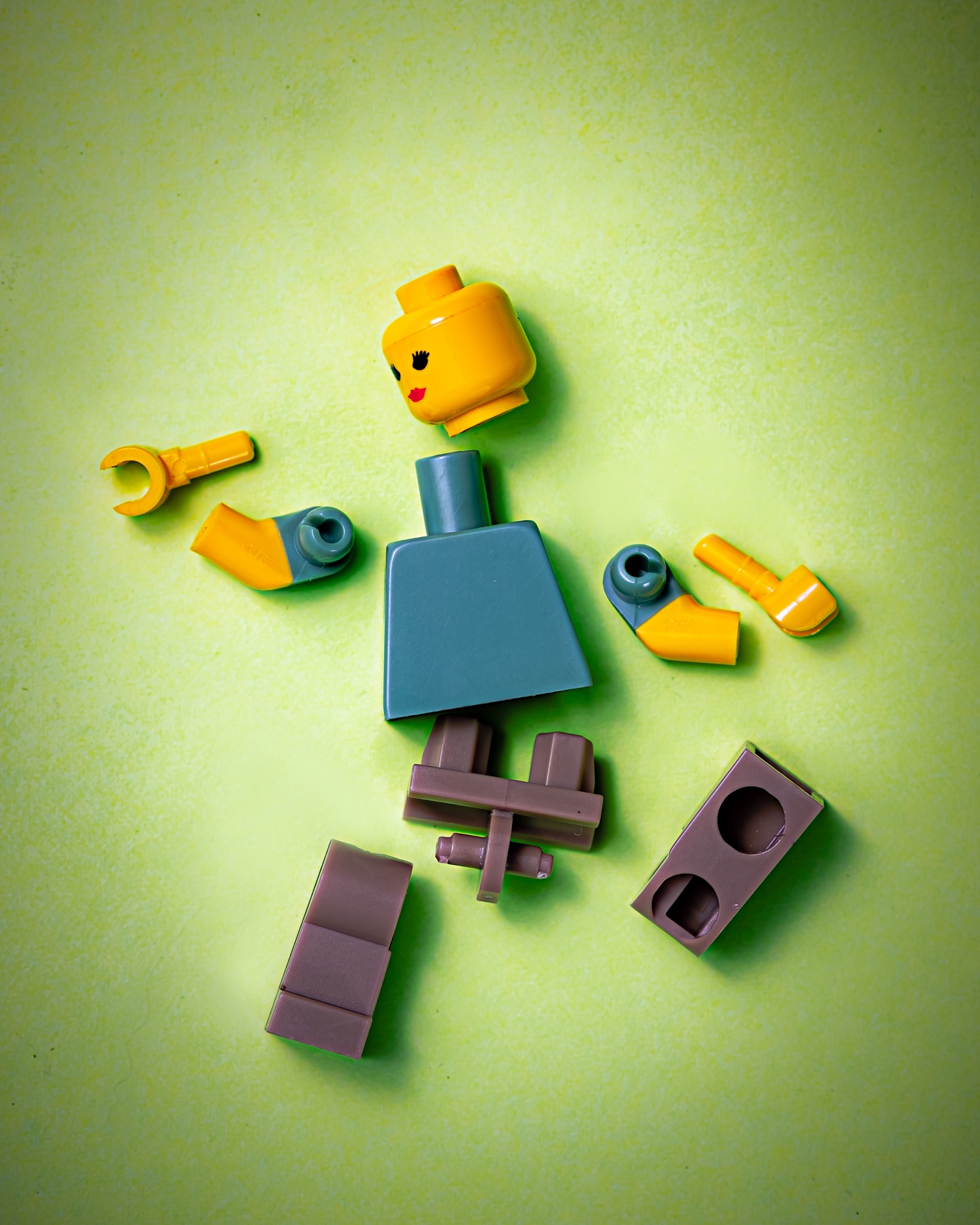 A broken Lego woman