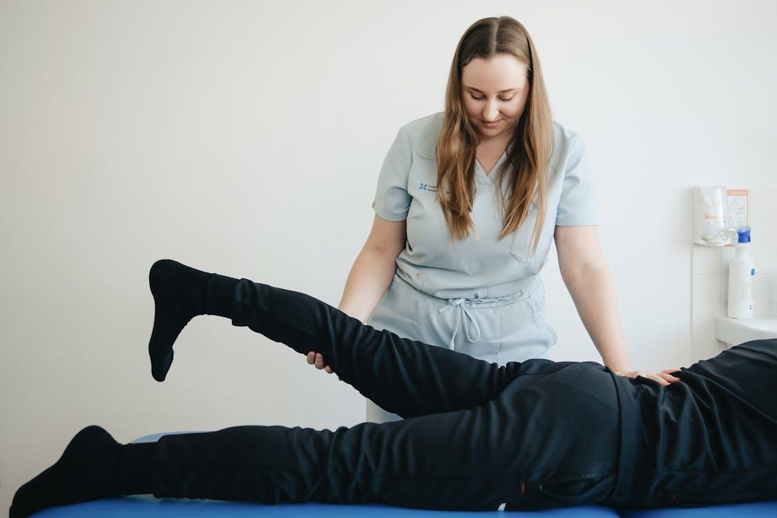 A person receiving physiotherapy
