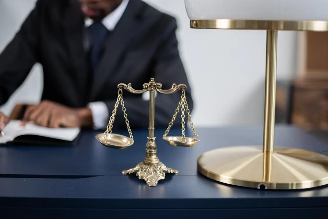 a scale on a lawyer’s desk