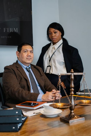 Two workers' compensation attorneys in a law office